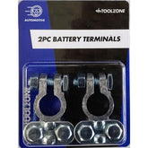 Toolzone 2pc Battery Terminals Connectors Clamps Car Van Caravan Motorhome